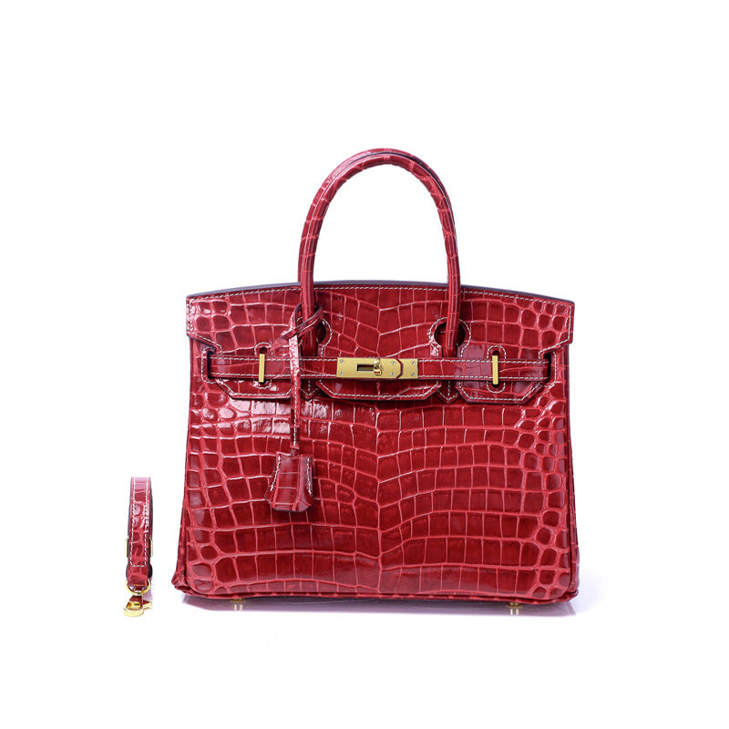 Women's Fashion Crocodile Pattern Genuine Leather Cow Bags