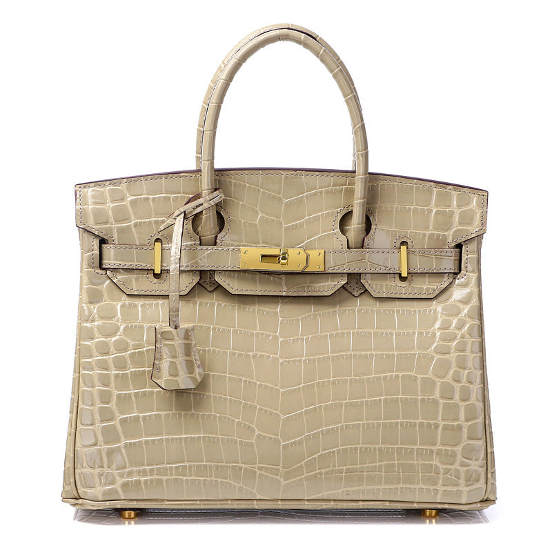 Women's Fashion Crocodile Pattern Genuine Leather Cow Bags