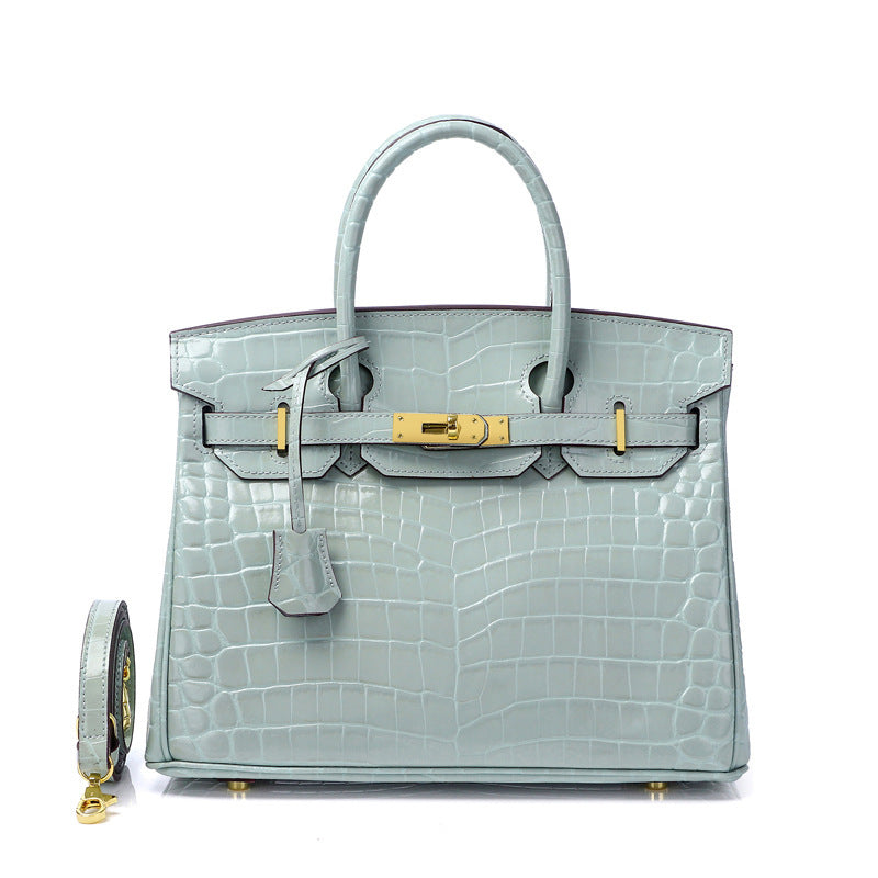 Women's Fashion Crocodile Pattern Genuine Leather Cow Bags