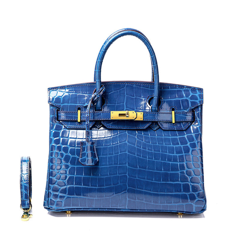 Women's Fashion Crocodile Pattern Genuine Leather Cow Bags