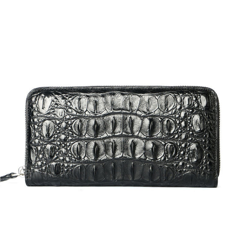 Men's Crocodile Leather Clutch Mid-length Business Zip Men's Wallets