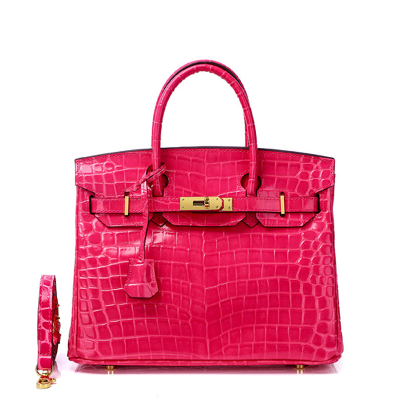 Women's Fashion Crocodile Pattern Genuine Leather Cow Bags
