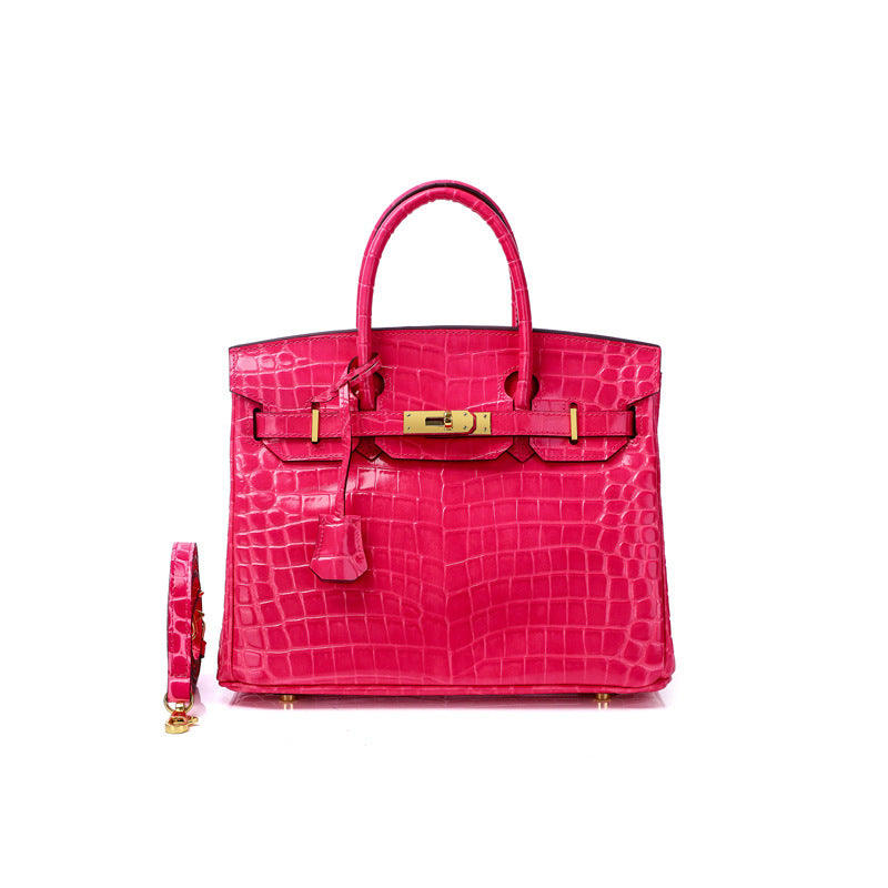 Women's Fashion Crocodile Pattern Genuine Leather Cow Bags