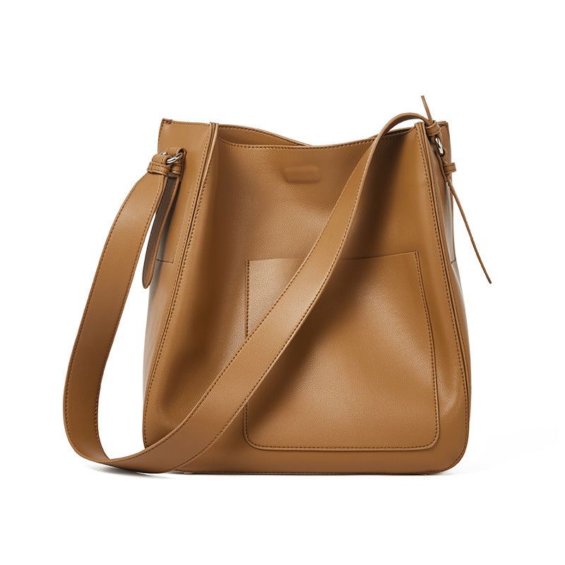 Women's Genuine Leather Female Retro Design Commuter Shoulder Bags