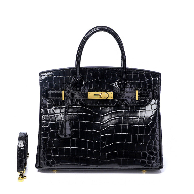 Women's Fashion Crocodile Pattern Genuine Leather Cow Bags