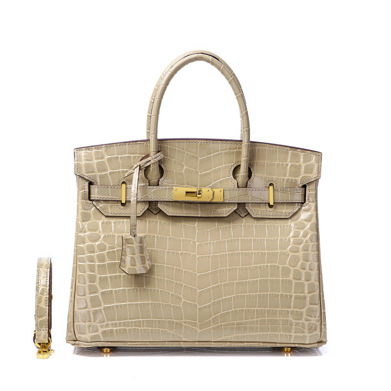 Women's Fashion Crocodile Pattern Genuine Leather Cow Bags