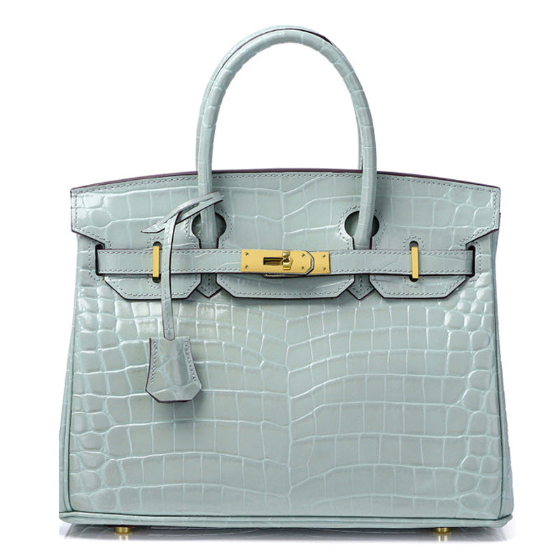 Women's Fashion Crocodile Pattern Genuine Leather Cow Bags