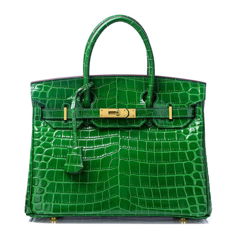 Women's Fashion Crocodile Pattern Genuine Leather Cow Bags