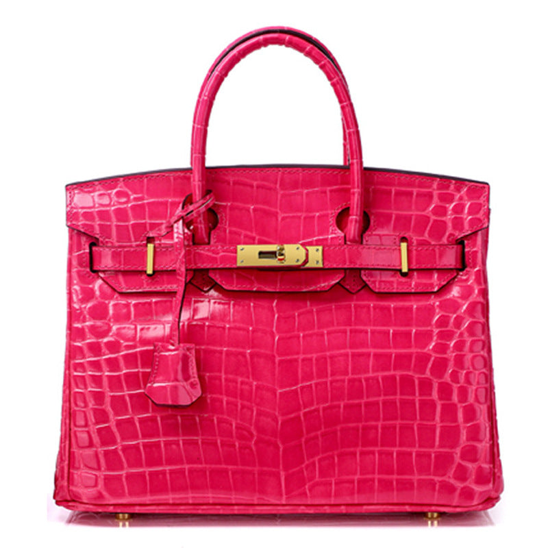Women's Fashion Crocodile Pattern Genuine Leather Cow Bags