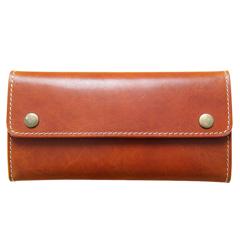 Women's & Men's & Handmade Italian Long Leather First Men's Wallets
