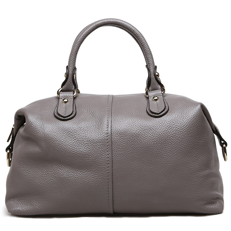 Women's Boston Portable Top Layer Cowhide Leather Handbags