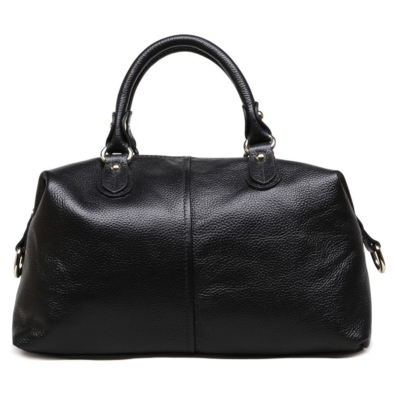 Women's Boston Portable Top Layer Cowhide Leather Handbags