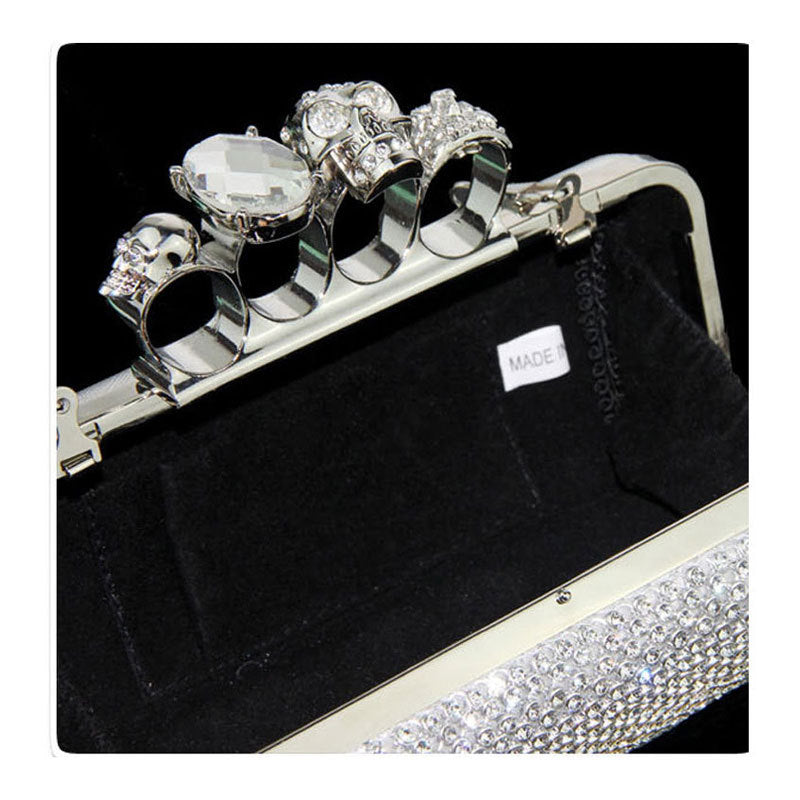 Women's Personalized Clutch Skull Diamond Party Dinner Evening Bags