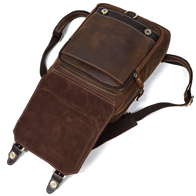 Men's Creative Trendy Crazy Horse Leather Backpacks