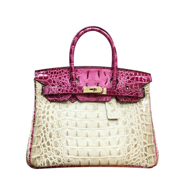 Women's Unique Fashion Genuine Leather Platinum Handbags