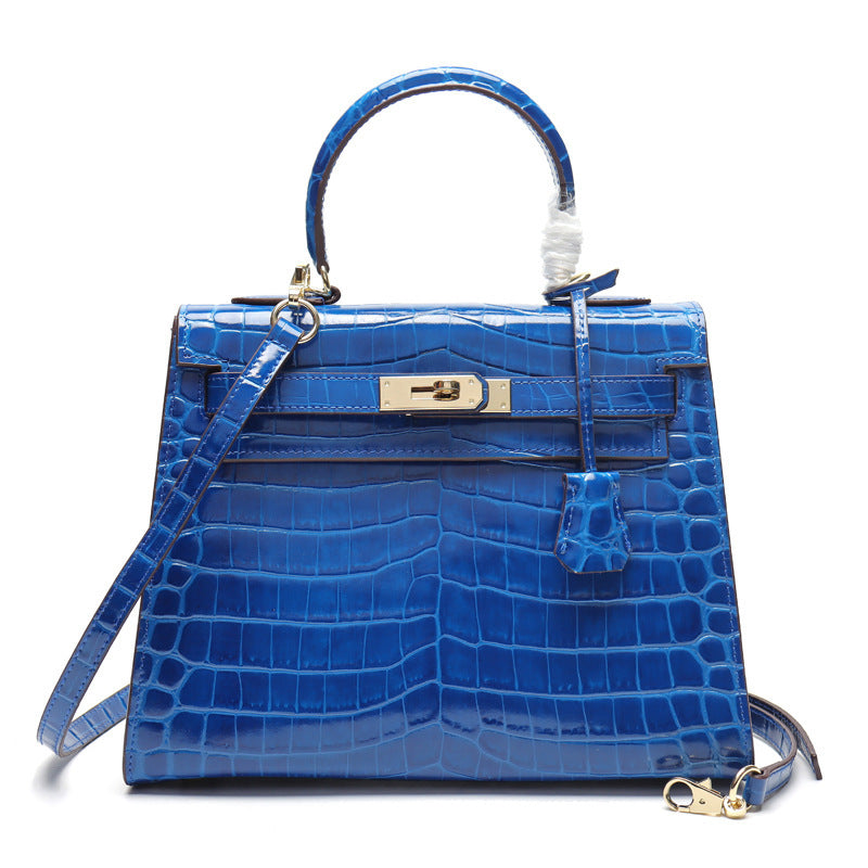 Women's Genuine Leather Fashion Crocodile Pattern Cow Handbags