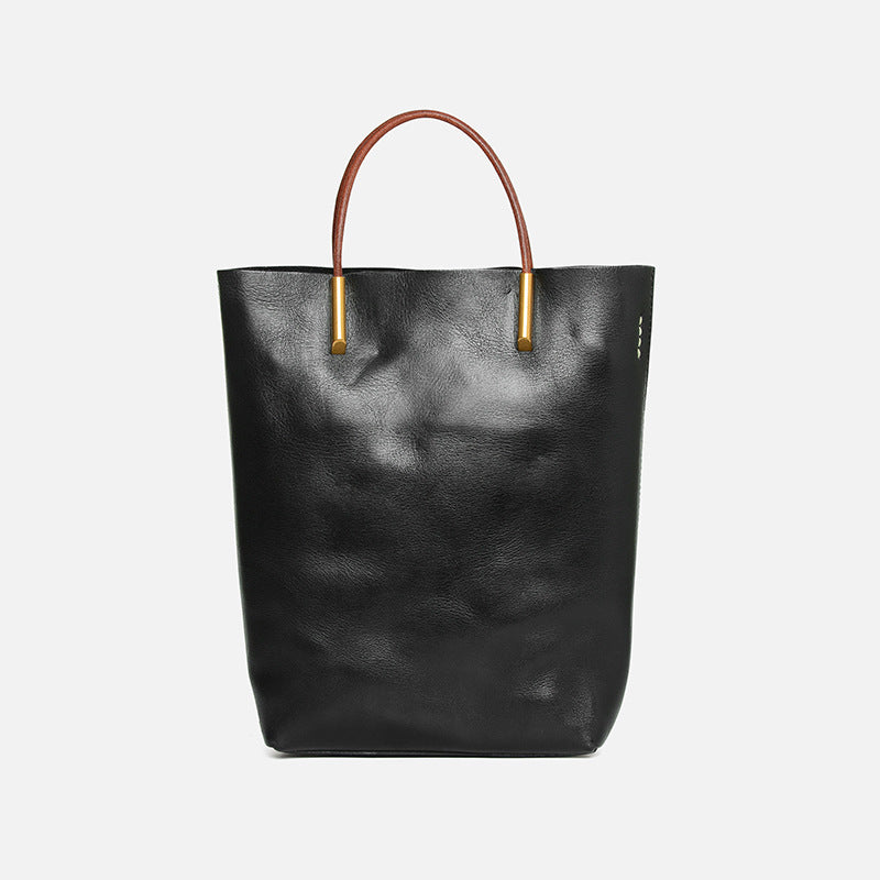 Retro Minority Cowhide Leather Large Capacity Handbags