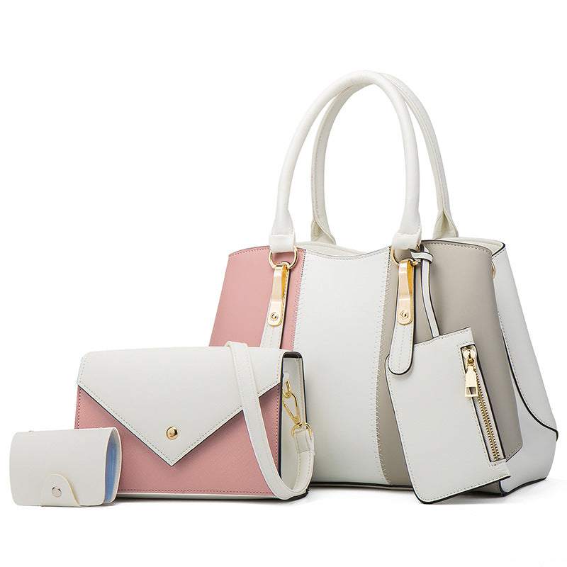 Women's Pretty Fashion Color Contrast Mother Handbags