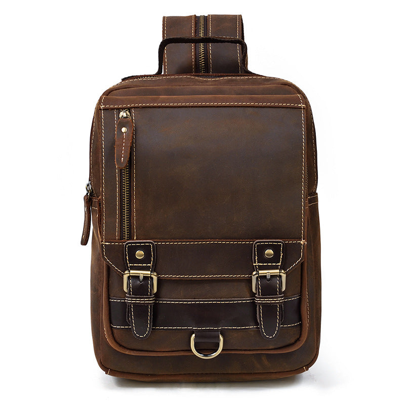 Men's Creative Trendy Crazy Horse Leather Backpacks