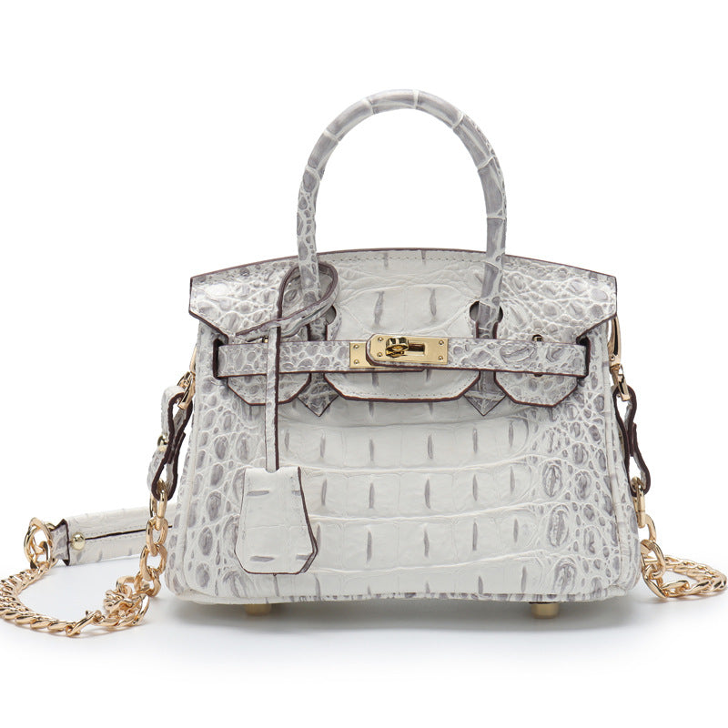 Women's Unique Fashion Genuine Leather Platinum Handbags