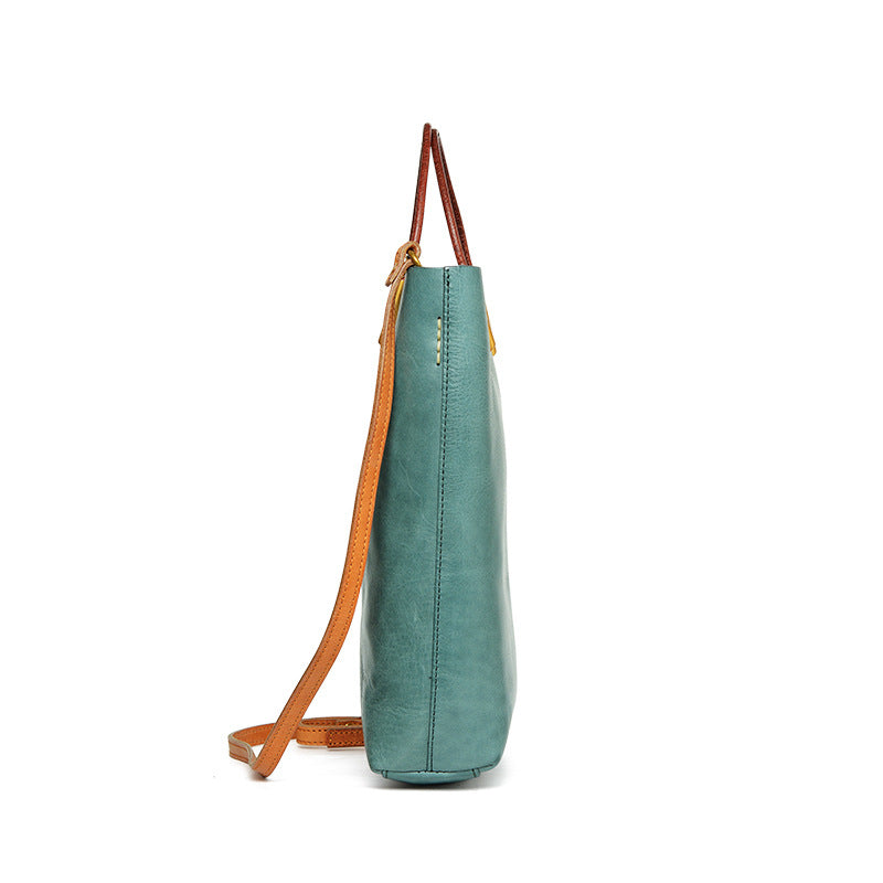 Retro Minority Cowhide Leather Large Capacity Handbags