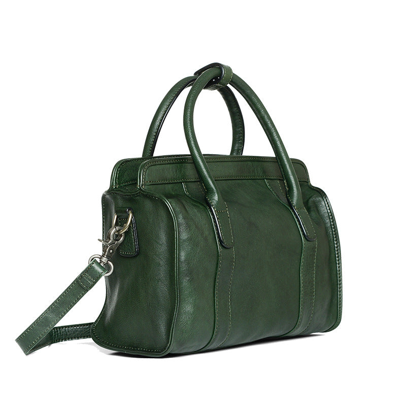 Women's Niche Hand Dyed First Layer Cowhide Handbags