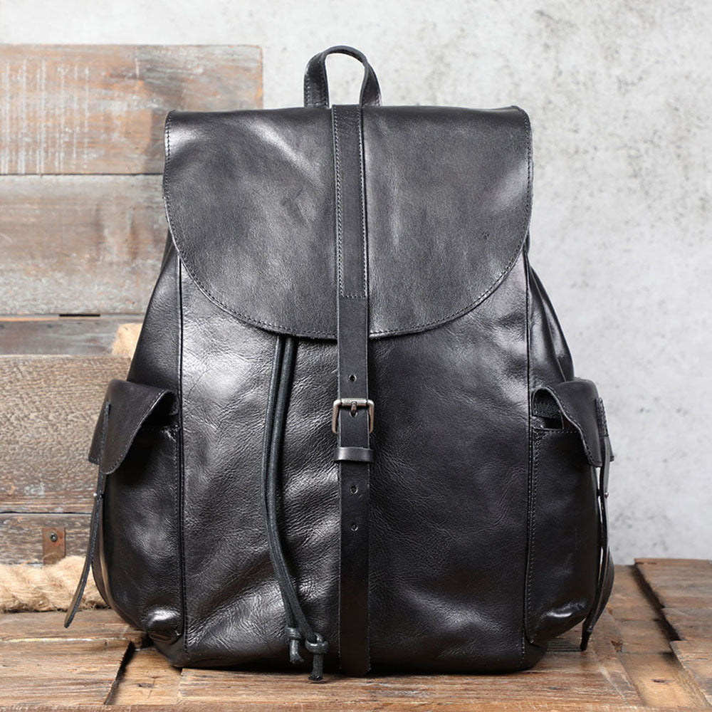 Women's & Men's & First Layer Leather Large Capacity Versatile Backpacks