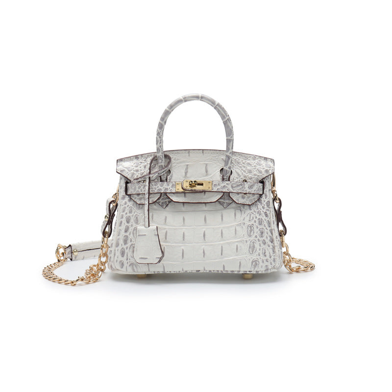 Women's Unique Fashion Genuine Leather Platinum Handbags