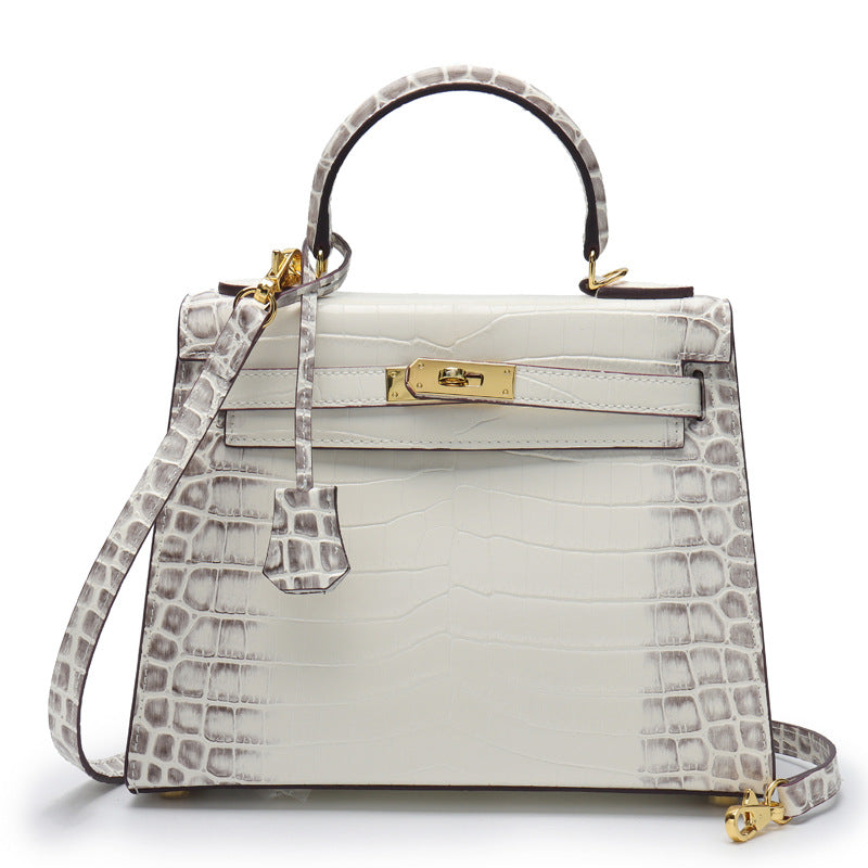 Women's Genuine Leather Fashion Crocodile Pattern Cow Handbags