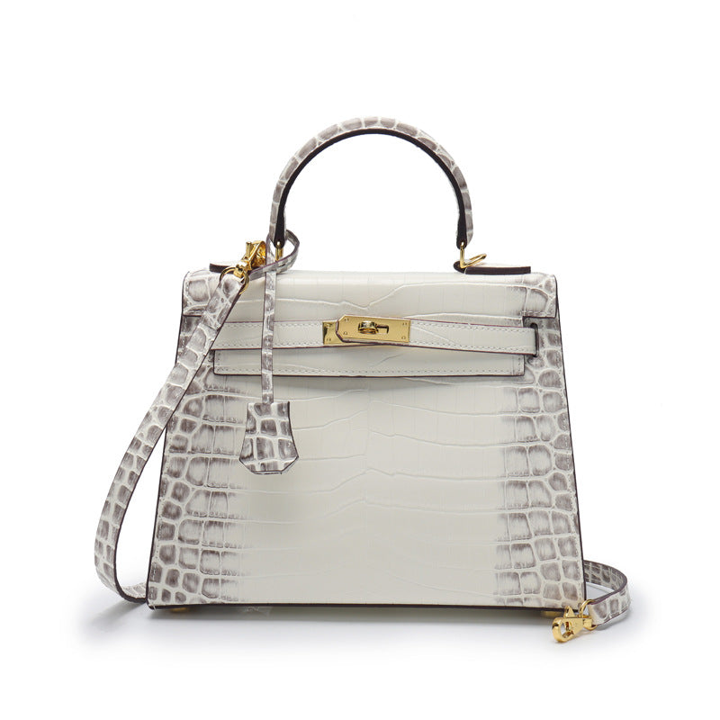 Women's Genuine Leather Fashion Crocodile Pattern Cow Handbags