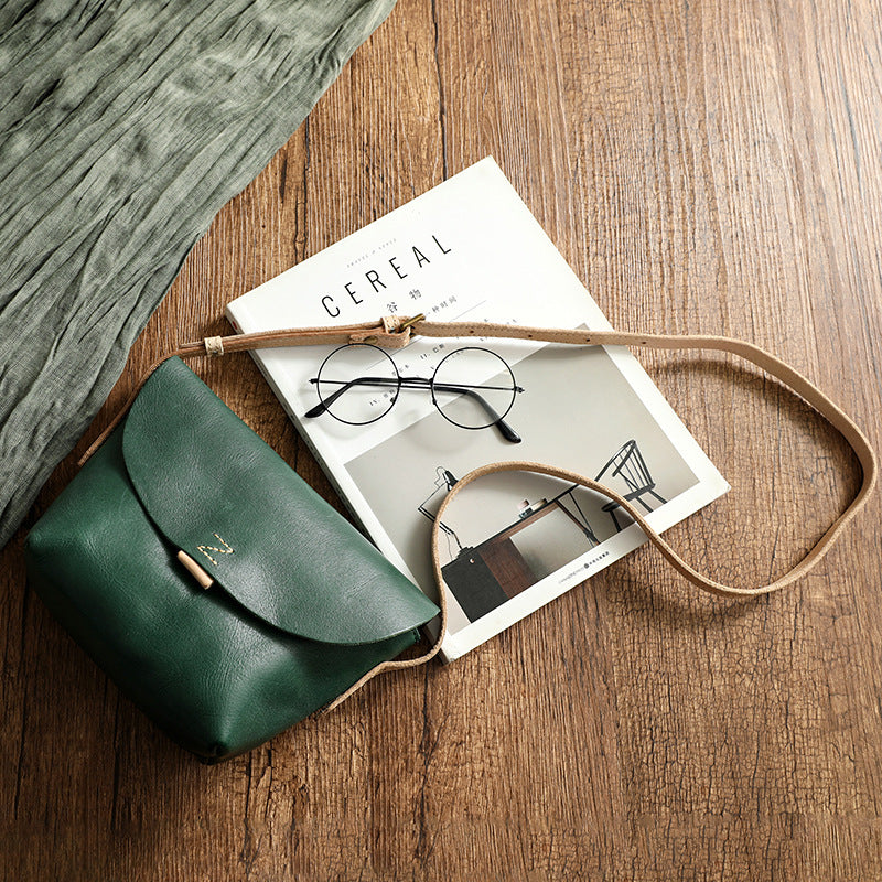 Women's Cow Leather Handmade Vegetable Tanned Genuine Crossbody Bags