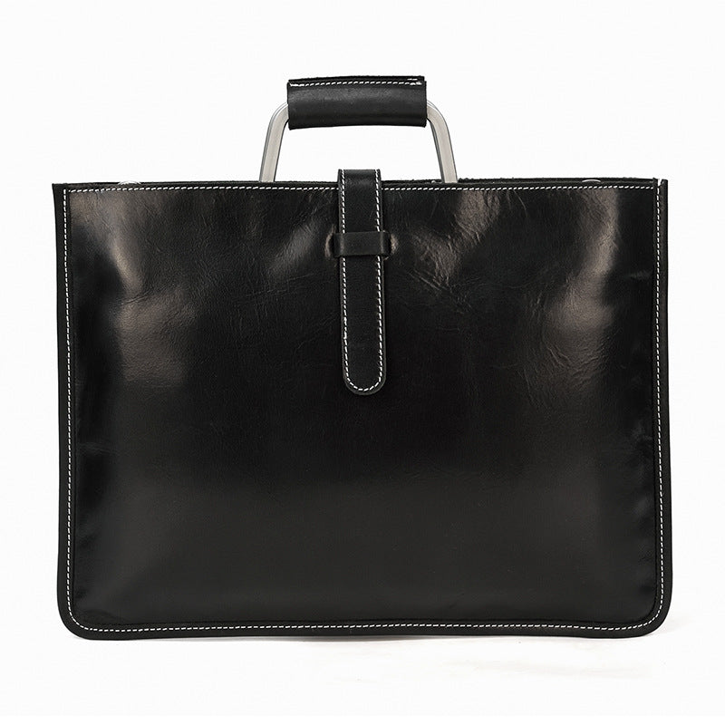 Men's Horse Leather Vintage Document Genuine Horizontal Men's Handbags