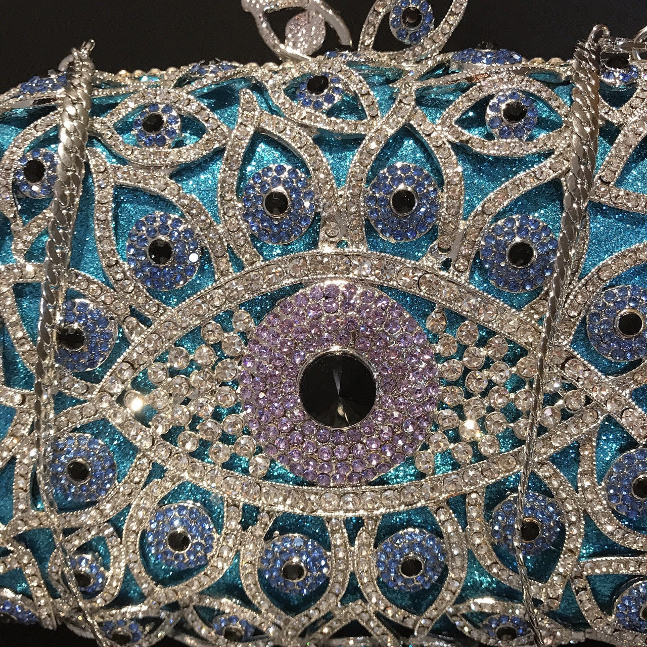 Women's Horizontal Eye Diamond Dinner Banquet Full Evening Bags