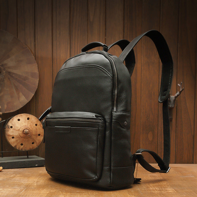 Women's & Men's & Handmade Genuine Leather Simple Comfortable Backpacks