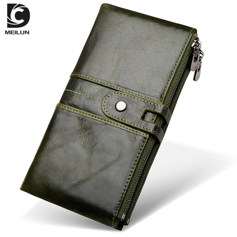 Women's & Men's & Cowhide Business Long Clutch Multiple Ladies Wallets