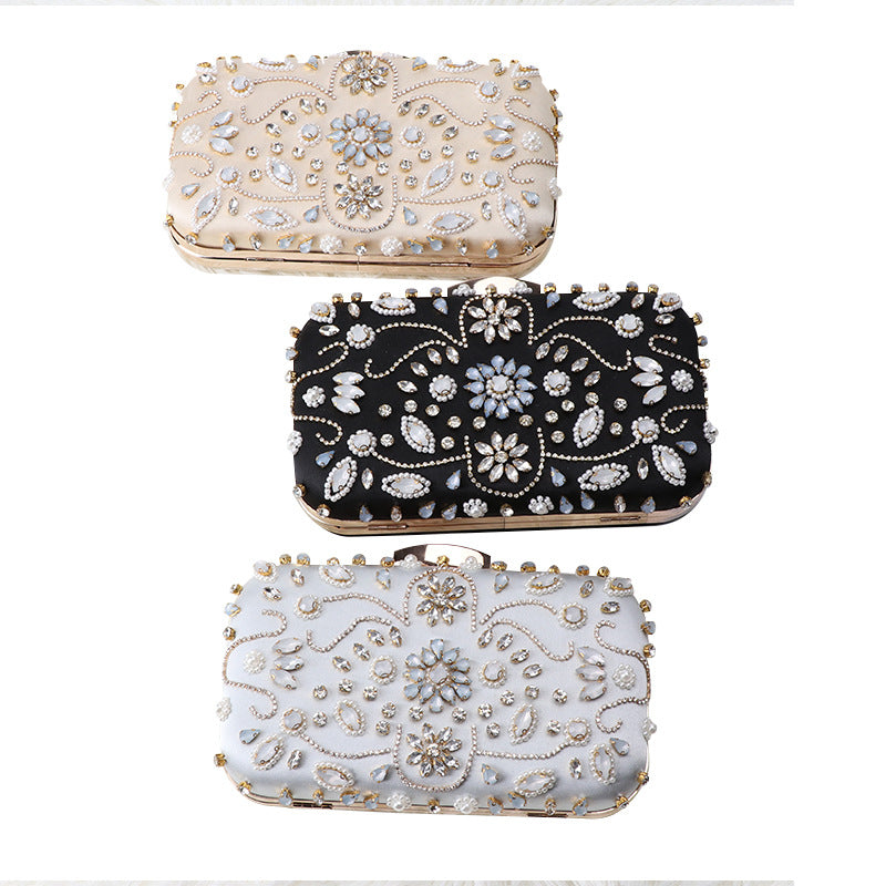 Women's Handmade Nail Fashion Pearl Embroidery Banquet Evening Bags