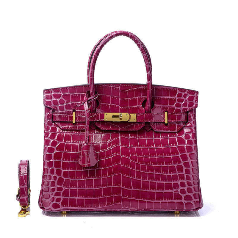 Women's Fashion Crocodile Pattern Genuine Leather Cow Bags