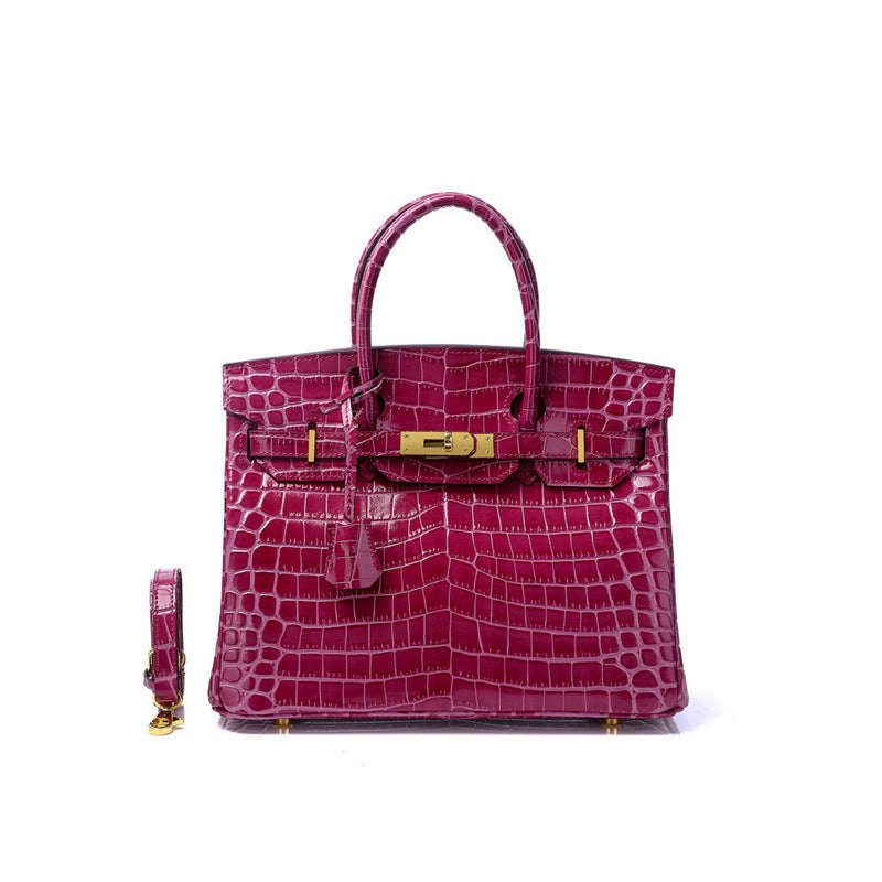 Women's Fashion Crocodile Pattern Genuine Leather Cow Bags