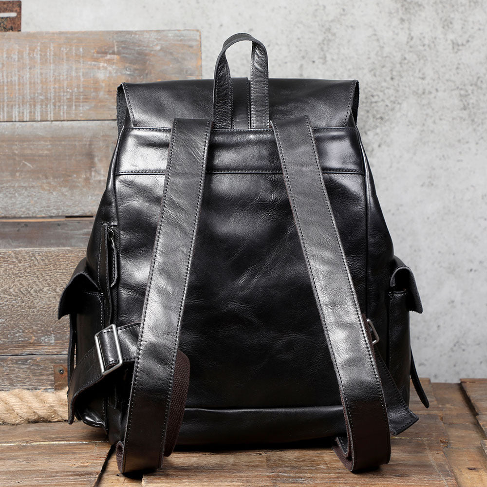 Women's & Men's & First Layer Leather Large Capacity Versatile Backpacks