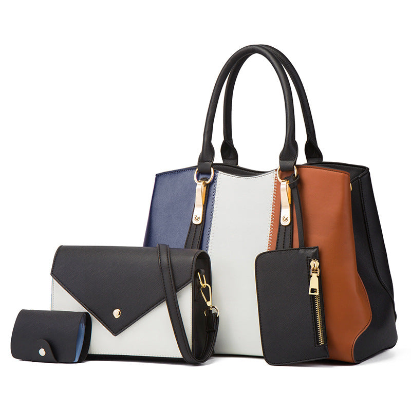 Women's Pretty Fashion Color Contrast Mother Handbags