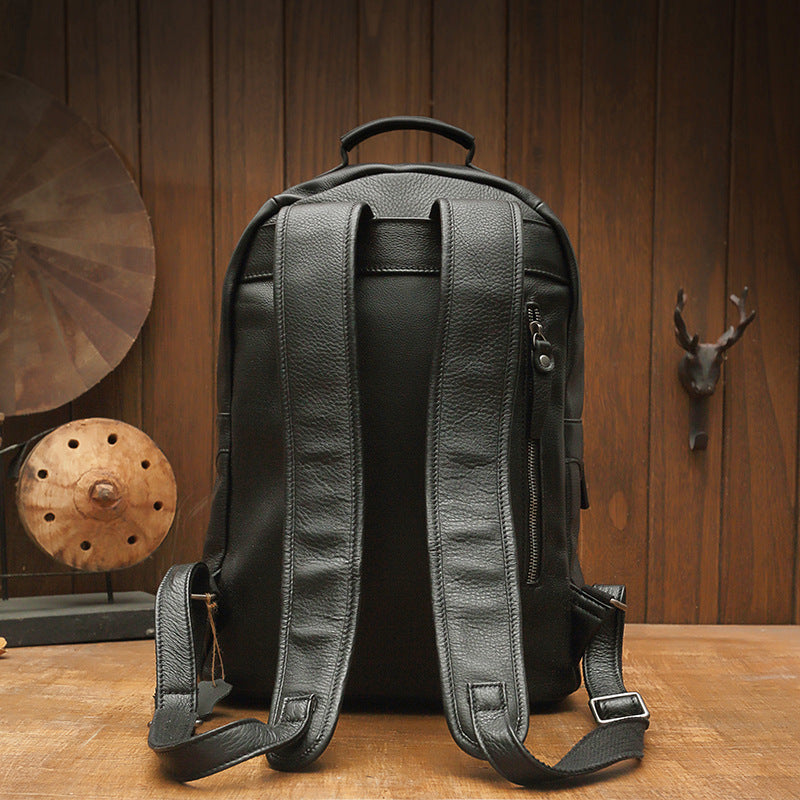 Women's & Men's & Handmade Genuine Leather Simple Comfortable Backpacks