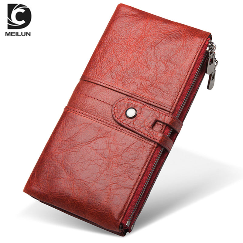 Women's & Men's & Cowhide Business Long Clutch Multiple Ladies Wallets