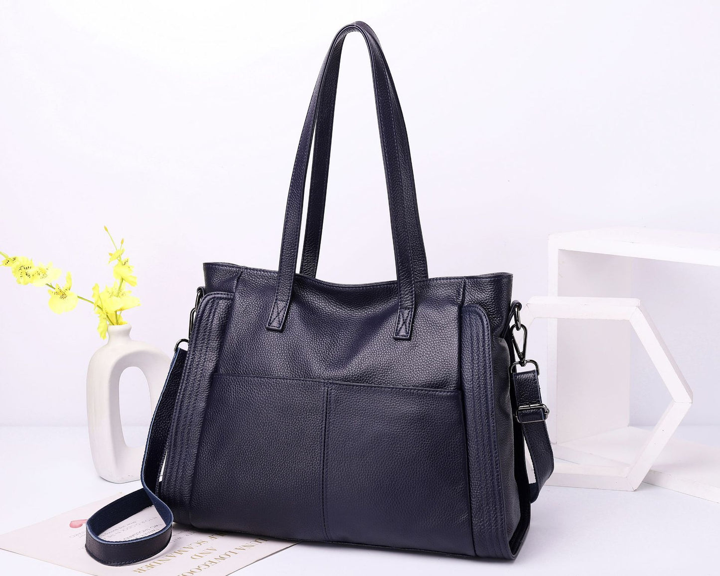 Women's Layer Cattlehide Leather Fashion Big Mummy Shoulder Bags