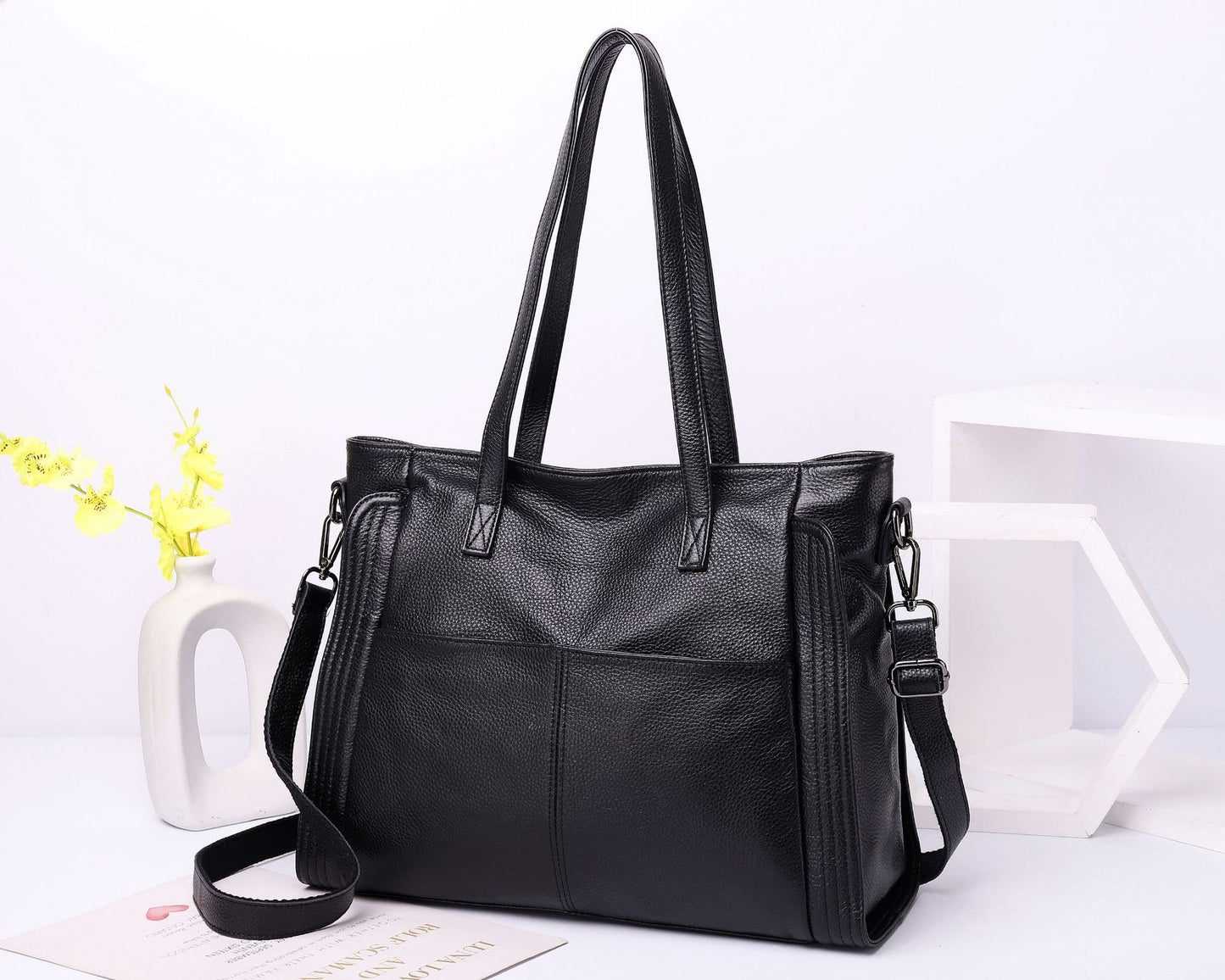 Women's Layer Cattlehide Leather Fashion Big Mummy Shoulder Bags