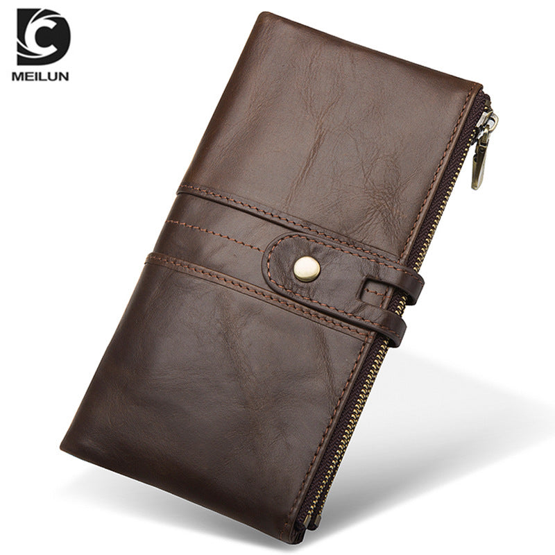 Women's & Men's & Cowhide Business Long Clutch Multiple Ladies Wallets