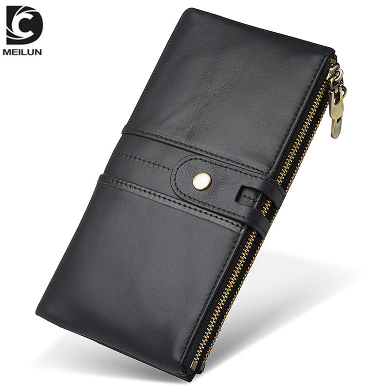 Women's & Men's & Cowhide Business Long Clutch Multiple Ladies Wallets