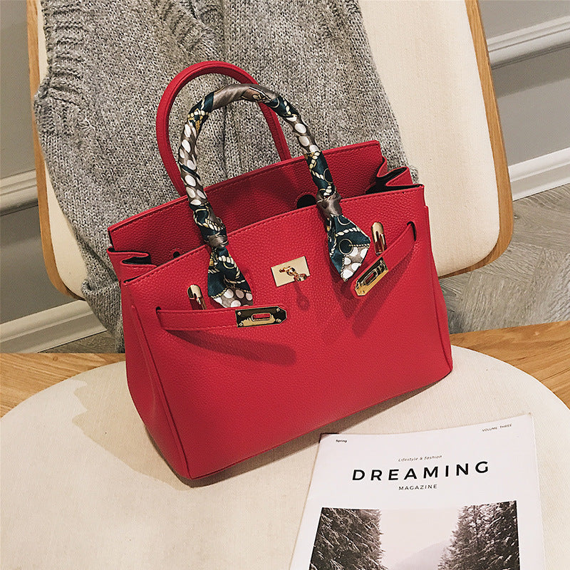 Women's Red Portable Bridal Fashion Wedding Large Shoulder Bags