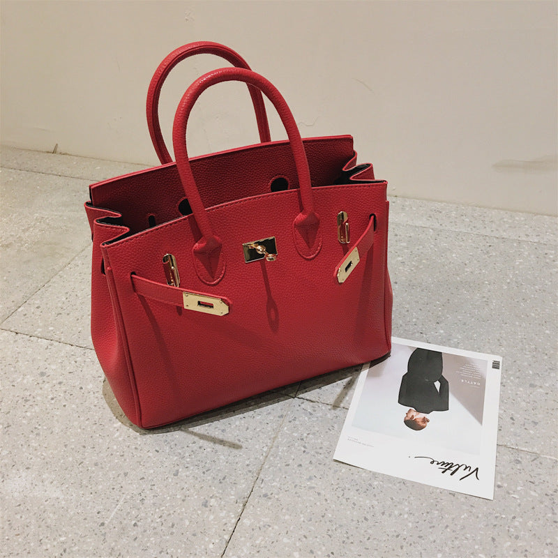 Women's Red Portable Bridal Fashion Wedding Large Shoulder Bags