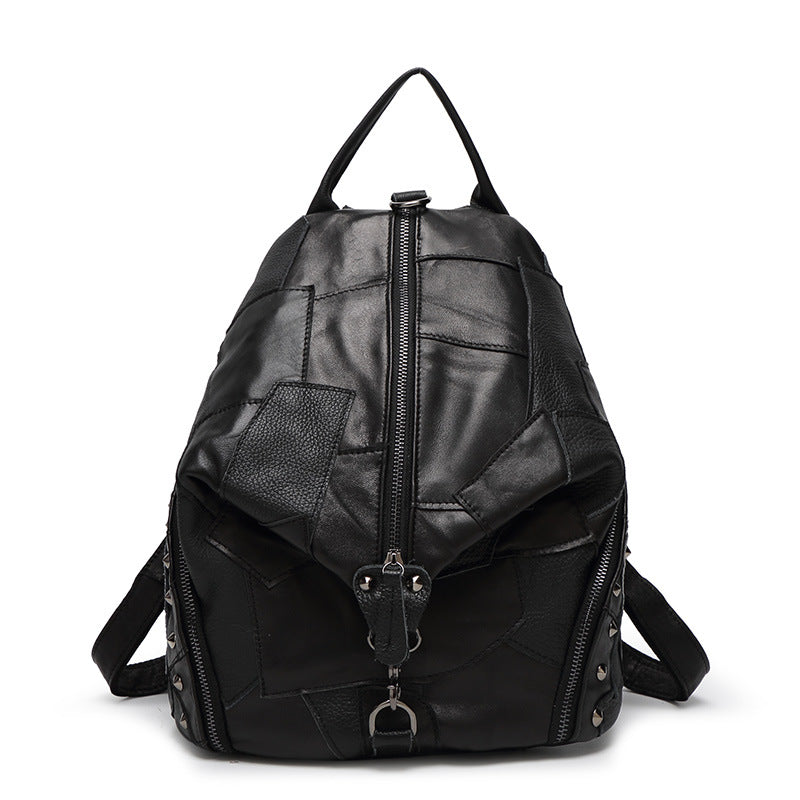 Women's Stitching First Layer Cowhide Free Of Backpacks