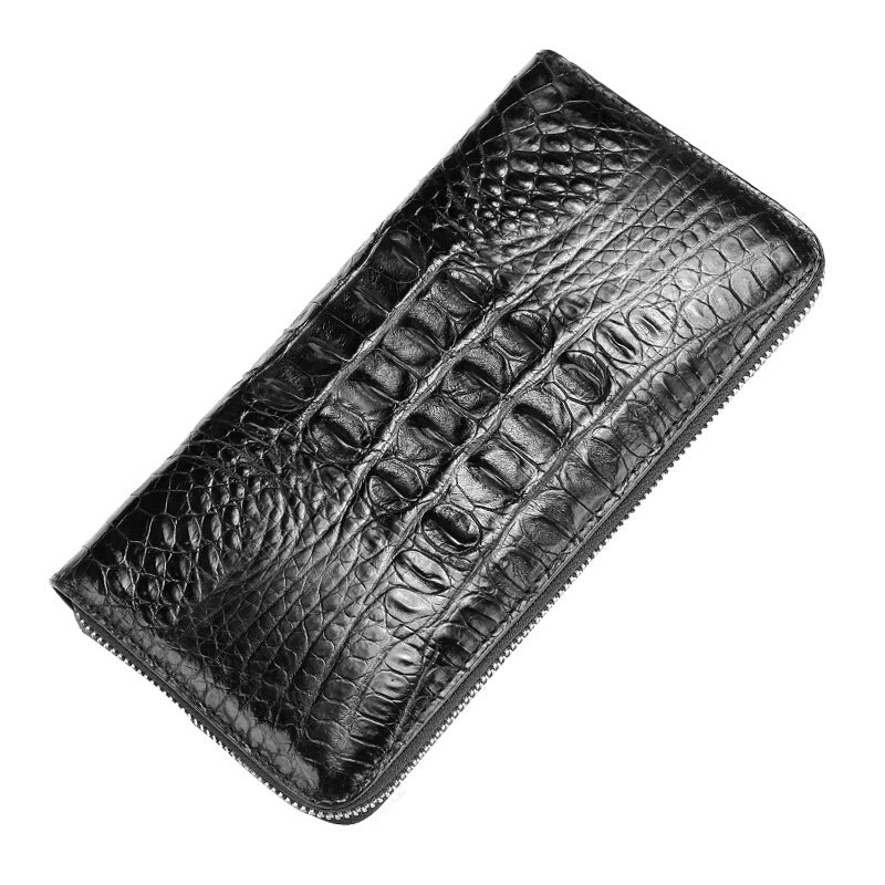Men's Crocodile Leather Clutch Mid-length Business Zip Men's Wallets